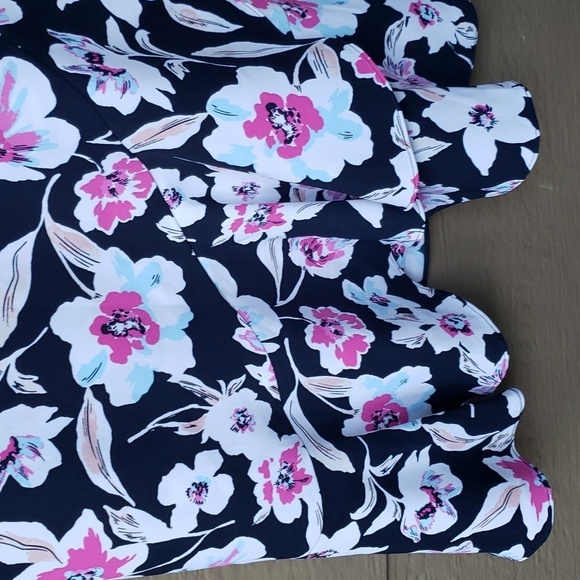 Banana Republic Floral Ruffle Wrap Racerback Dress Navy & Purple Floral 0 - Picture 6 of 15